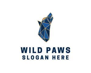 Geometric Wildlife Wolf logo design