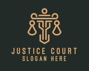 Court - Court Judge Scale logo design