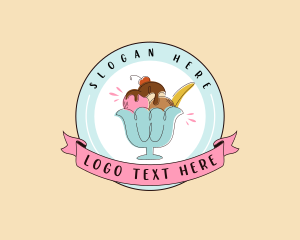 Halo Halo - Ice Cream Gelato Dessert logo design