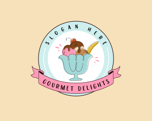 Ice Cream Gelato Dessert logo design