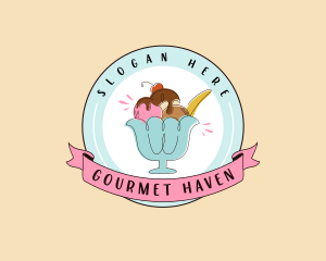 Ice Cream Gelato Dessert logo design