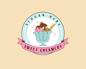 Ice Cream Gelato Dessert logo design