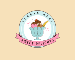 Ice Cream Gelato Dessert logo design