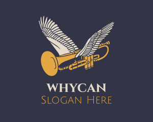 Jazz - Flying Music Trumpet logo design