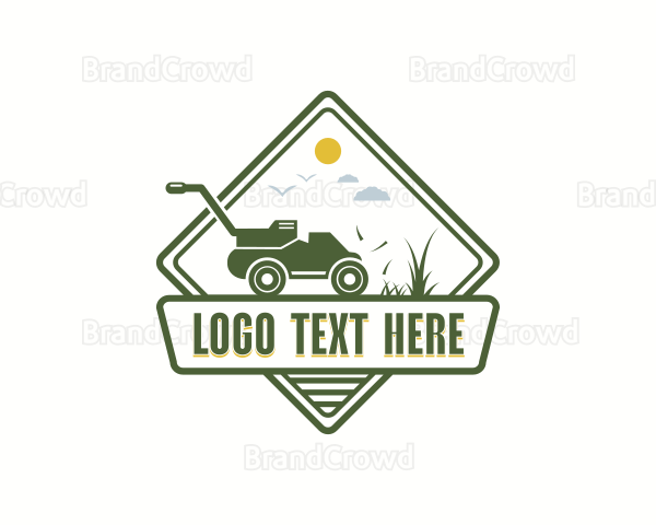 Lawn Mower Gardening Logo