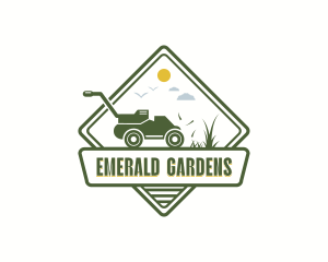 Lawn Mower Gardening logo design