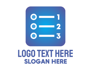 Numbers - Blue List App logo design