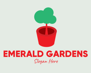 Cute Potted Plant  logo design