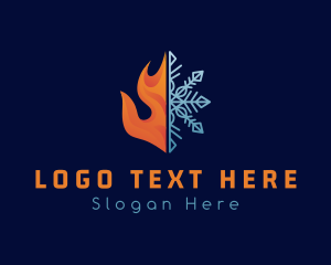 Thermal - Fire Flame Snow Ice logo design