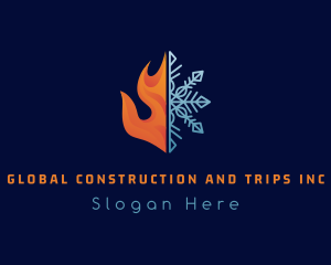 Fire Flame Snow Ice Logo