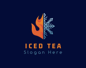 Fire Flame Snow Ice logo design