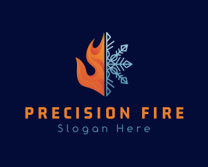 Fire Flame Snow Ice logo design