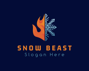 Fire Flame Snow Ice logo design