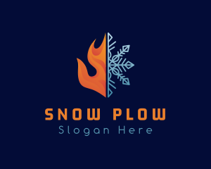 Fire Flame Snow Ice logo design