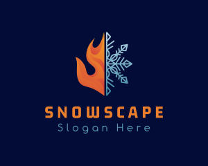 Snow - Fire Flame Snow Ice logo design