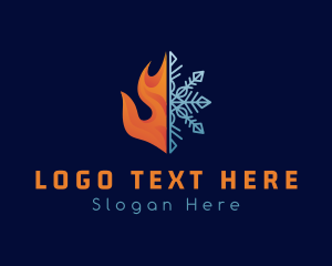 Cooling - Fire Flame Snow Ice logo design