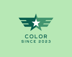 Pilot School - Army Star Wings logo design