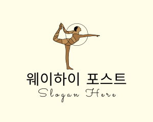 Female Gymnast Yoga Dancer logo design