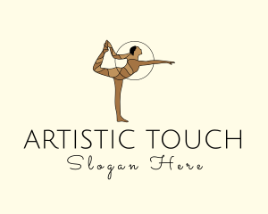 Female Gymnast Yoga Dancer logo design