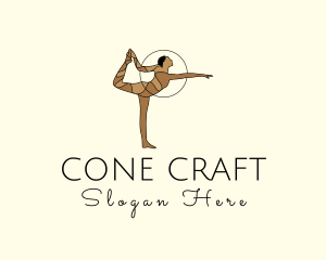 Female Gymnast Yoga Dancer logo design