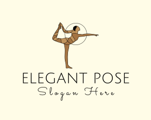 Pose - Female Gymnast Yoga Dancer logo design