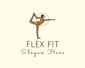 Stretching - Female Gymnast Yoga Dancer logo design