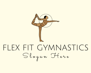 Female Gymnast Yoga Dancer logo design