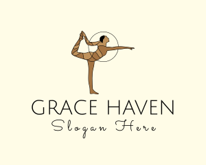 Female Gymnast Yoga Dancer logo design