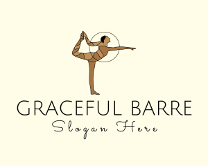 Barre - Female Gymnast Yoga Dancer logo design