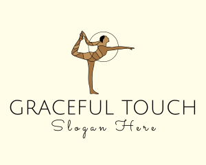 Female Gymnast Yoga Dancer logo design