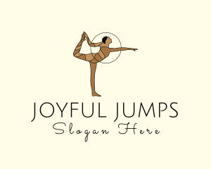 Female Gymnast Yoga Dancer logo design