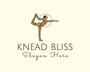 Female Gymnast Yoga Dancer logo design