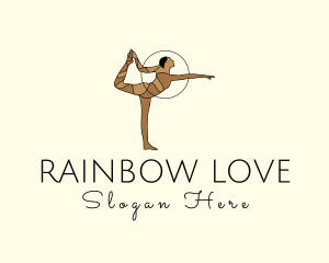 Female Gymnast Yoga Dancer logo design