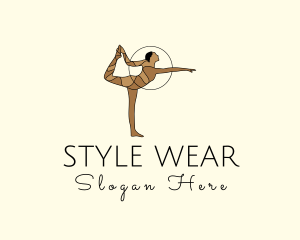 Female Gymnast Yoga Dancer logo design