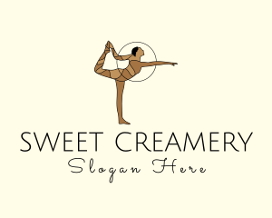 Female Gymnast Yoga Dancer logo design