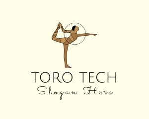 Female Gymnast Yoga Dancer logo design