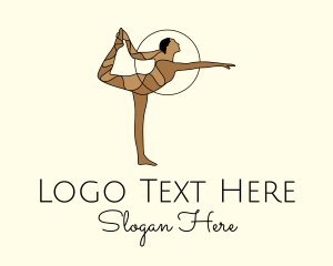 Dancing - Female Gymnast Yoga Dance logo design