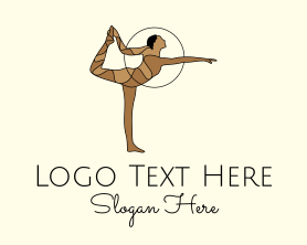 Female - Female Gymnast Yoga Dance logo design