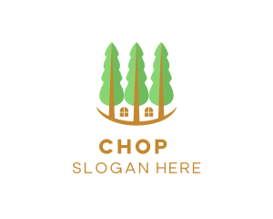 Cabin - Treehouse Property Landscape logo design