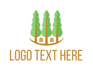 Pine Trees - Treehouse Property Landscape logo design