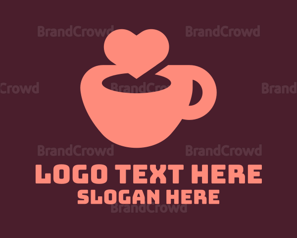 Heart Coffee Cup Logo