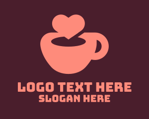 Teacup - Heart Coffee Cup logo design