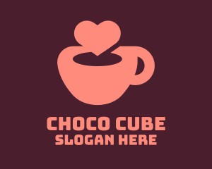 Heart Coffee Cup Logo
