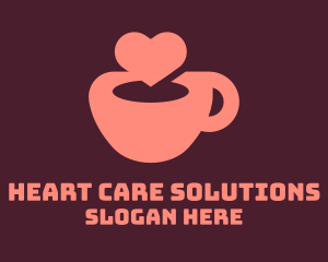 Heart Coffee Cup logo design