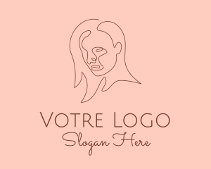 Hair Salon - Aesthetic Monoline Woman logo design