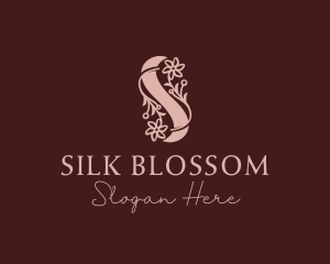 Pink Flowers Letter S logo design