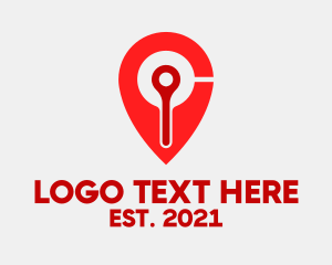 Location Service - Red Pin Locator logo design