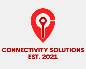 Wireless - Red Pin Locator logo design