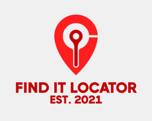 Red Pin Locator  logo design