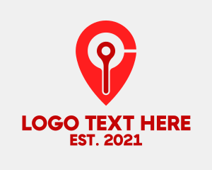 Wireless - Red Pin Locator logo design